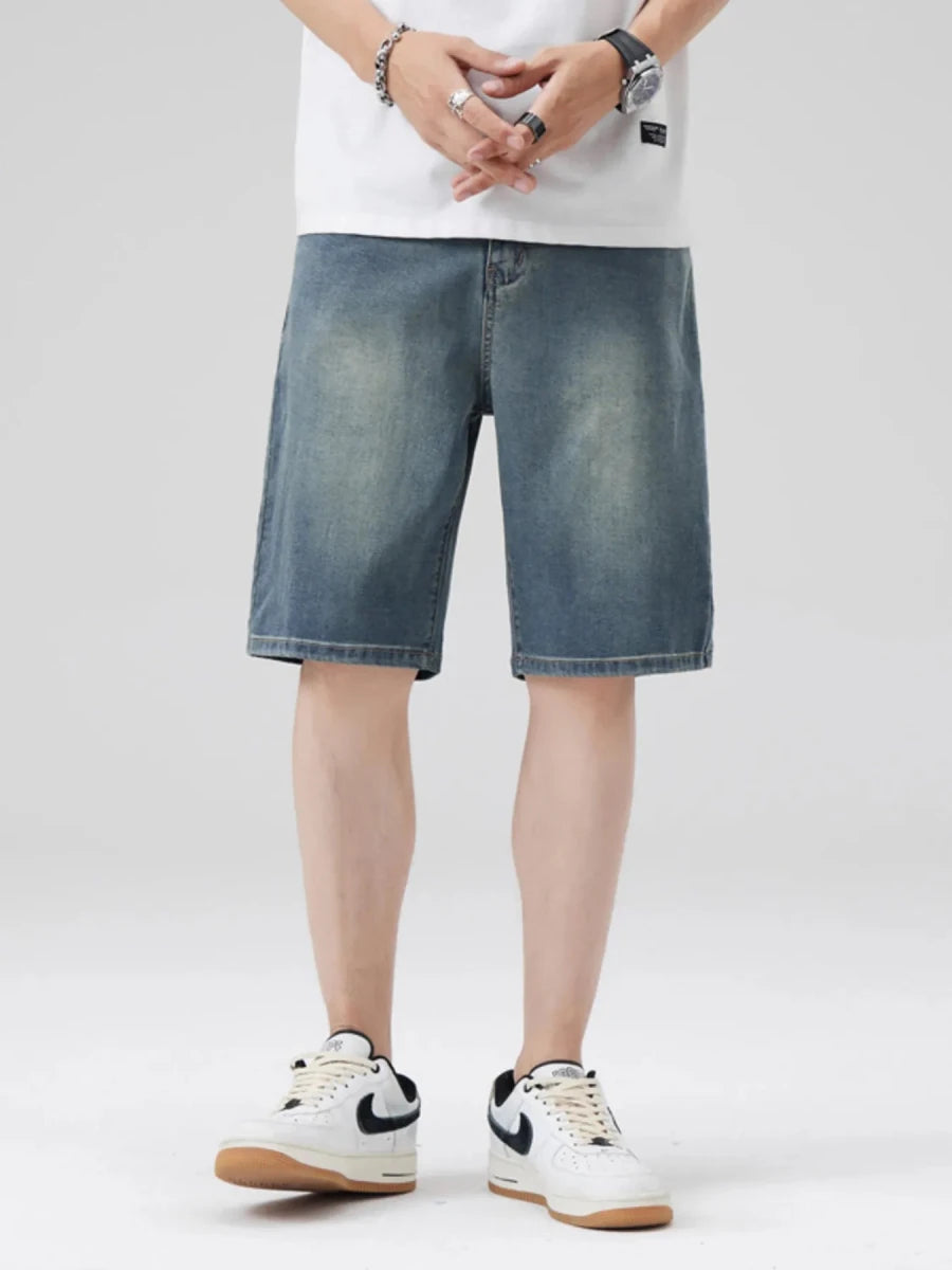 Men's Washed Denim Shorts with Pockets - Allen Fitness | Running Shoes, Leggings & Activewear UK