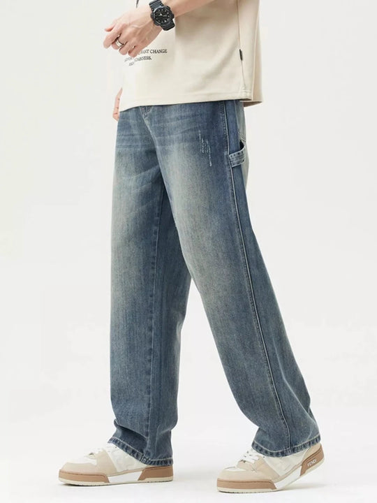 Washed Wide Leg Jeans for Men - Premium Fitness &amp; Activewear for Men &amp; Women|UK