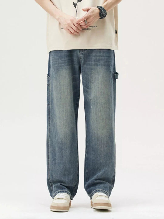 Washed Wide Leg Jeans for Men - Premium Fitness &amp; Activewear for Men &amp; Women|UK