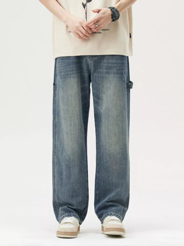 Washed Wide Leg Jeans for Men everyday wear
