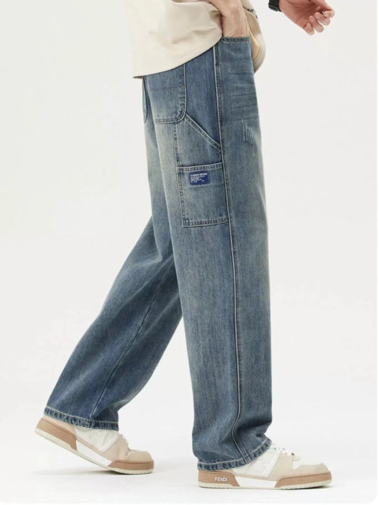 Washed Wide Leg Jeans for Men - Premium Fitness &amp; Activewear for Men &amp; Women|UK