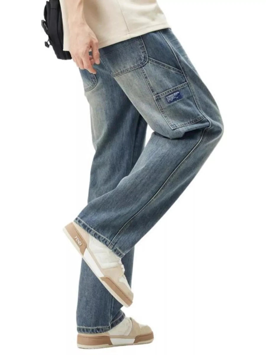 Washed Wide Leg Jeans for Men - Premium Fitness &amp; Activewear for Men &amp; Women|UK