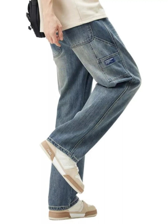 Washed Wide Leg Jeans for Men - Premium Fitness &amp; Activewear for Men &amp; Women|UK