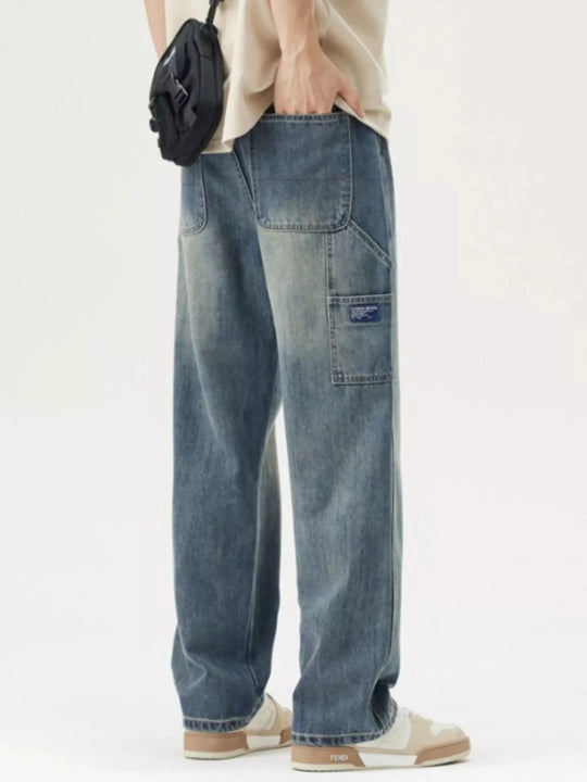 Washed Wide Leg Jeans for Men - Premium Fitness &amp; Activewear for Men &amp; Women|UK