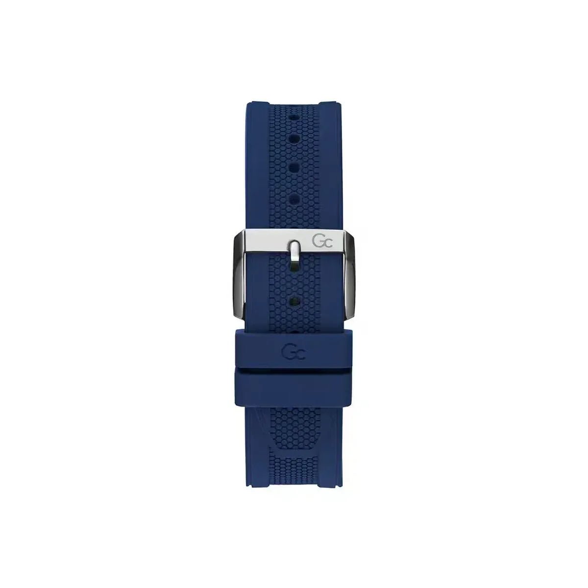 Men's Watch GC Watches Z07001G7MF - 44mm Stainless Steel Case, Blue Silicone Strap, 10 ATM Water Resistant - Allen-Fitness