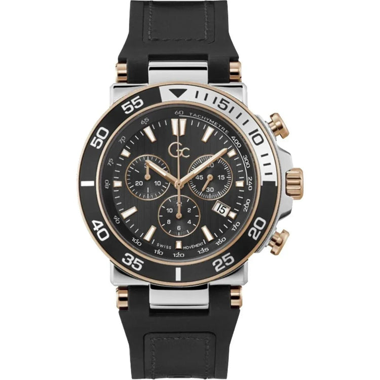 Men's Watch GC Watches Z14005G2MF - Sporty 44mm Stainless Steel Chronograph with Quartz Movement - Allen-Fitness