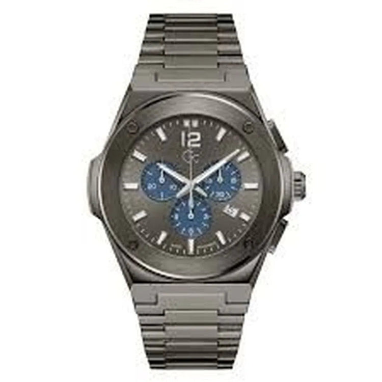 Men's Watch GC Watches Z33003G5MF - 44mm Grey Stainless Steel Quartz Wristwatch, 10 ATM Water Resistant - Allen-Fitness