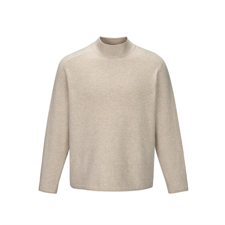 Men'sClean Fit Solid Color Long Sleeve Stand Collar Knit Sweater - Premium Fitness & Activewear