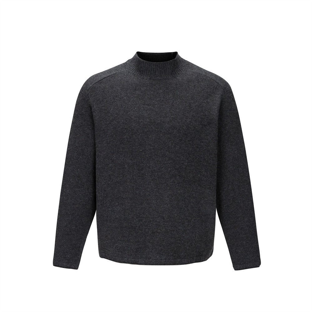 Men'sClean Fit Solid Color Long Sleeve Stand Collar Knit Sweater - Premium Fitness & Activewear