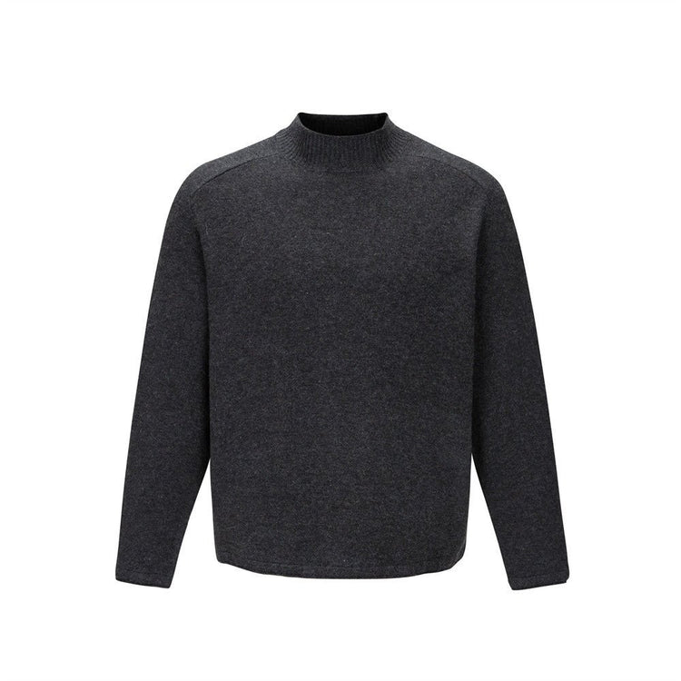 Men'sClean Fit Solid Color Long Sleeve Stand Collar Knit Sweater - Premium Fitness & Activewear