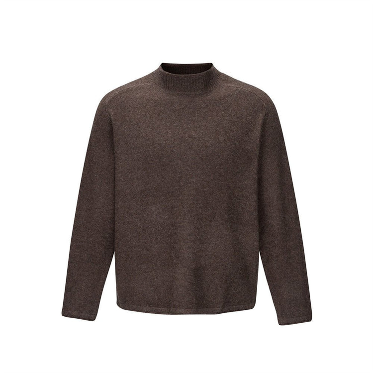 Men'sClean Fit Solid Color Long Sleeve Stand Collar Knit Sweater - Premium Fitness & Activewear
