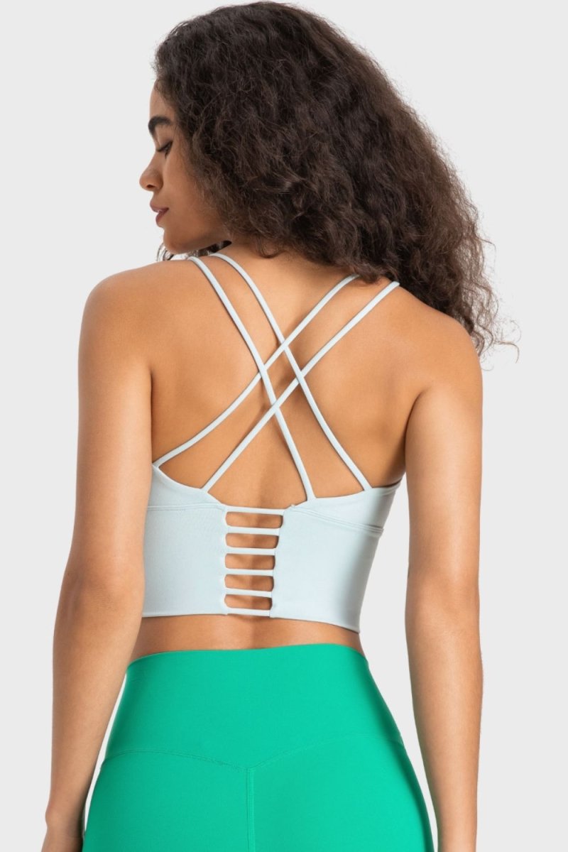 Millennia Crisscross Back Ladder Detail Sports Bra - Premium Fitness &amp; Activewear for Men &amp; Women|UK