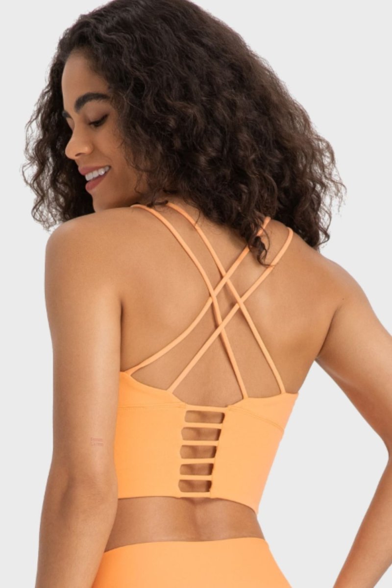 Millennia Crisscross Back Ladder Detail Sports Bra - Premium Fitness &amp; Activewear for Men &amp; Women|UK