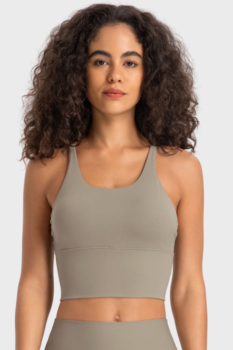 Millennia Crisscross Back Ladder Detail Sports Bra - Premium Fitness &amp; Activewear for Men &amp; Women|UK