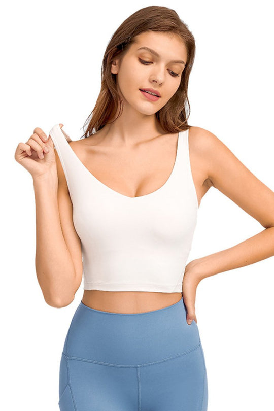Millennia Deep V-Neck Crop Sports Bra - Premium Fitness &amp; Activewear for Men &amp; Women|UK