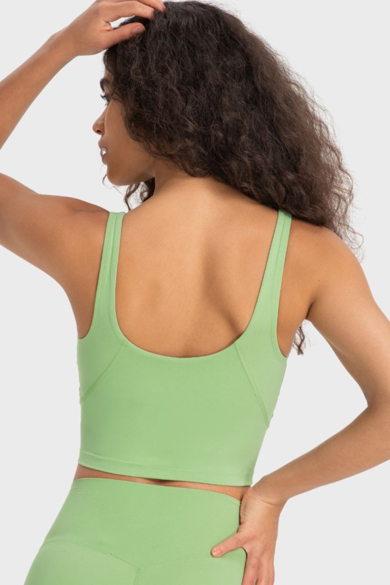 Millennia Deep V-Neck Crop Sports Bra - Premium Fitness &amp; Activewear for Men &amp; Women|UK