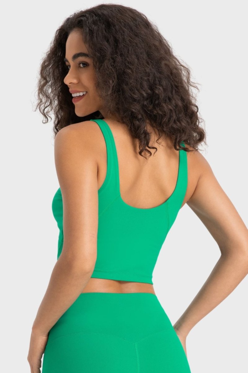 Millennia Deep V-Neck Crop Sports Bra - Premium Fitness &amp; Activewear for Men &amp; Women|UK