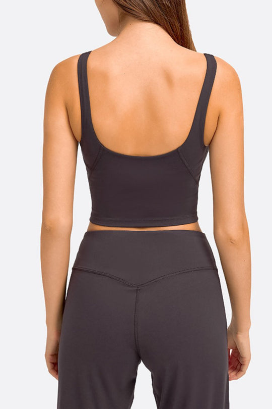 Millennia Deep V-Neck Crop Sports Bra - Premium Fitness &amp; Activewear for Men &amp; Women|UK