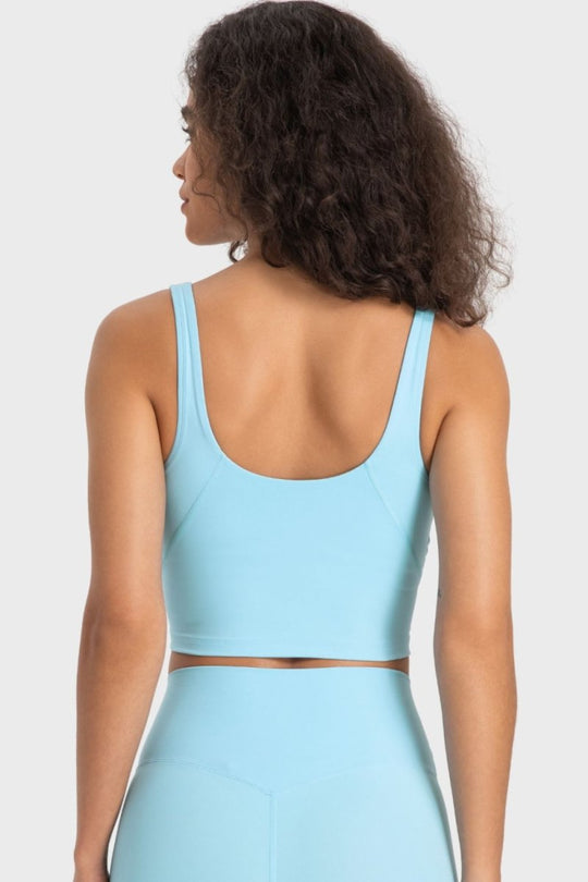 Millennia Deep V-Neck Crop Sports Bra - Premium Fitness &amp; Activewear for Men &amp; Women|UK