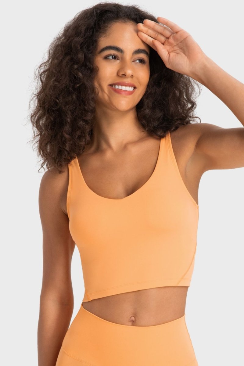 Millennia Deep V-Neck Crop Sports Bra - Premium Fitness &amp; Activewear for Men &amp; Women|UK