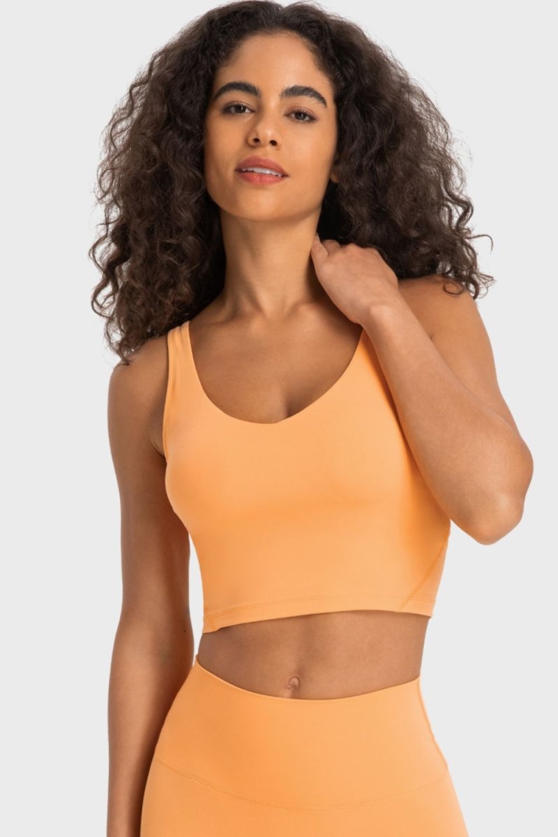 Millennia Deep V-Neck Crop Sports Bra - Premium Fitness &amp; Activewear for Men &amp; Women|UK