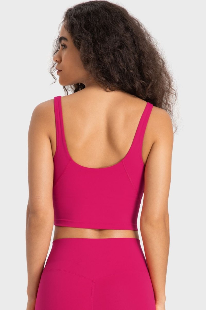 Millennia Deep V-Neck Crop Sports Bra - Premium Fitness &amp; Activewear for Men &amp; Women|UK
