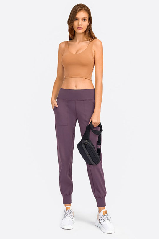 Millennia Deep V-Neck Crop Sports Bra - Premium Fitness &amp; Activewear for Men &amp; Women|UK
