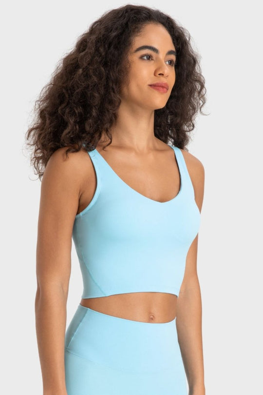 Millennia Deep V-Neck Crop Sports Bra - Premium Fitness &amp; Activewear for Men &amp; Women|UK