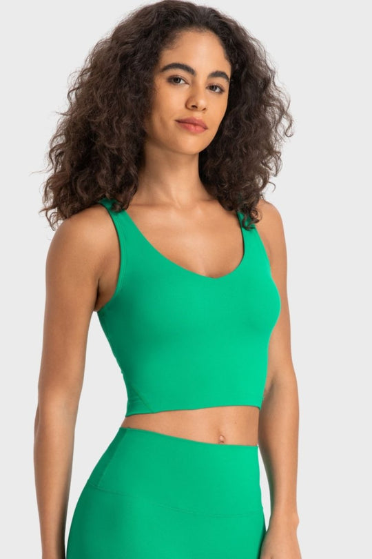 Millennia Deep V-Neck Crop Sports Bra - Premium Fitness &amp; Activewear for Men &amp; Women|UK