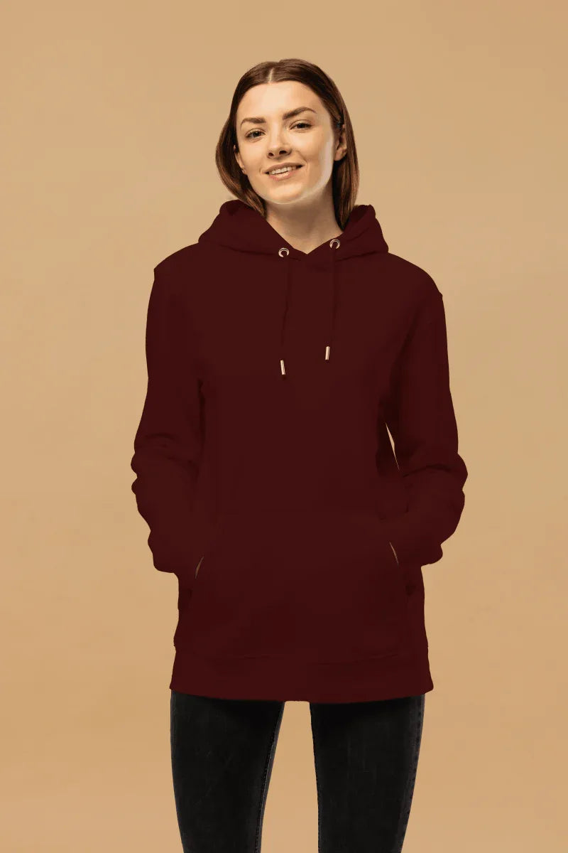 Minimalist Burgundy Eco-Friendly Fashion Hoodie Made From 100% Organic Cotton - Allen-Fitness