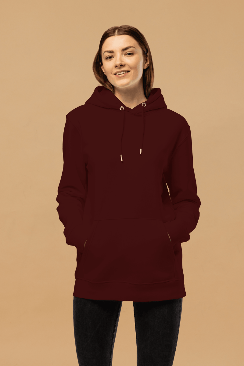 Minimalist Burgundy Eco - Friendly Fashion Hoodie Made From 100% Organic Cotton - Allen - Fitness