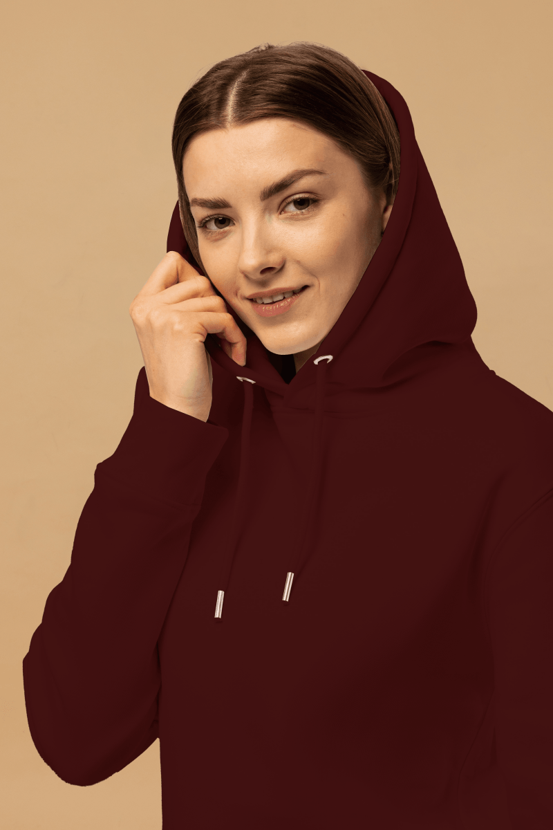 Minimalist Burgundy Eco - Friendly Fashion Hoodie Made From 100% Organic Cotton - Allen - Fitness