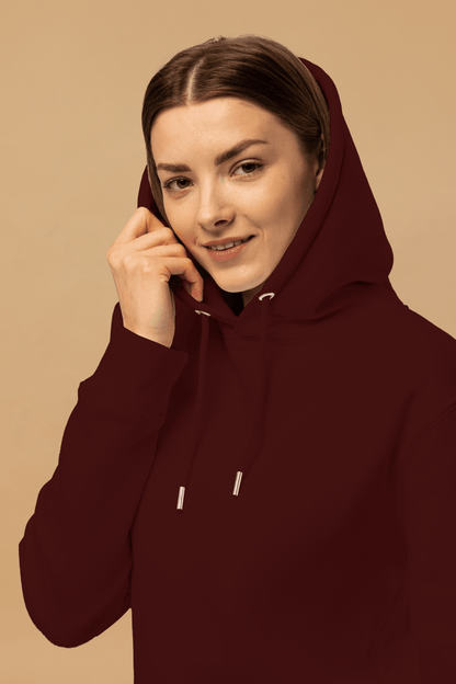 Minimalist Burgundy Eco - Friendly Fashion Hoodie Made From 100% Organic Cotton - Allen - Fitness