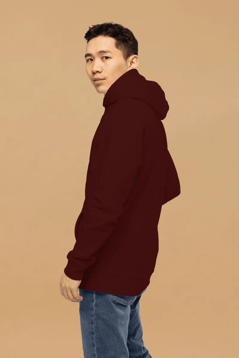 Minimalist Burgundy Eco-Friendly Fashion Hoodie Made From 100% Organic Cotton - Allen-Fitness