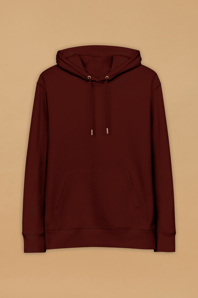 Minimalist Burgundy Eco - Friendly Fashion Hoodie Made From 100% Organic Cotton - Allen - Fitness