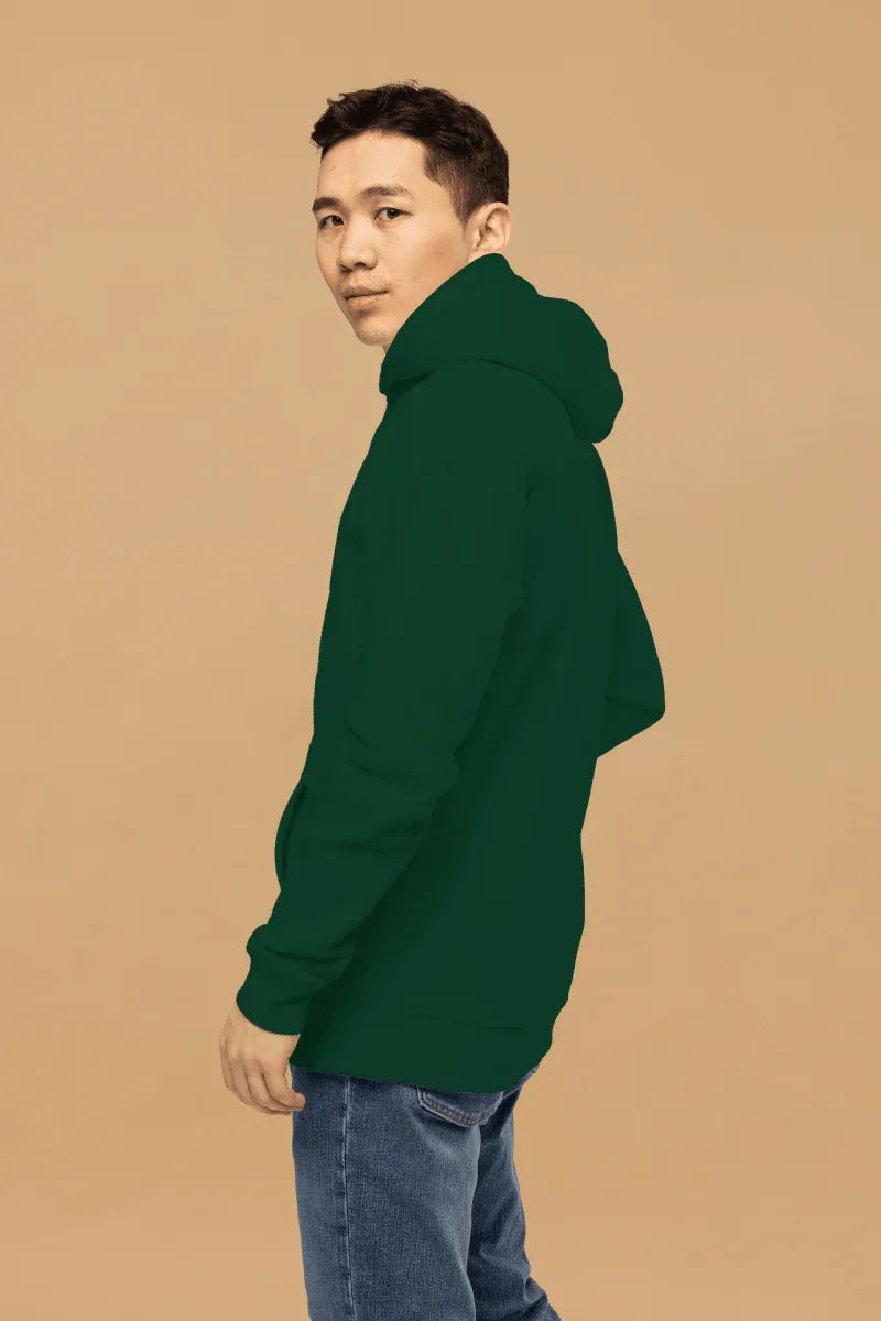 Minimalist Green Organic Cotton Hoodie - Sustainable Fashion with Double-Layered Hood &amp; Pouch Pocket - Allen-Fitness