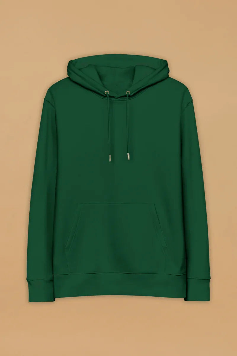 Minimalist Green Organic Cotton Hoodie - Sustainable Fashion with Double-Layered Hood & Pouch Pocket - Allen-Fitness