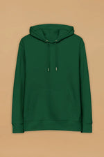 Minimalist Green Organic Cotton Hoodie - Sustainable Fashion with Double-Layered Hood & Pouch Pocket - Allen-Fitness