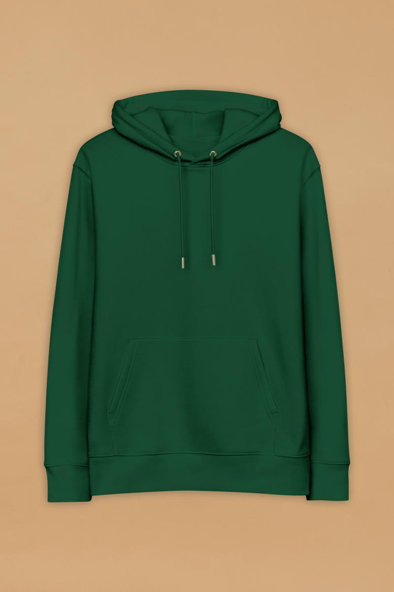 Minimalist Green Organic Cotton Hoodie - Sustainable Fashion with Double - Layered Hood & Pouch Pocket - Allen - Fitness
