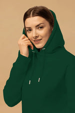 Minimalist Green Organic Cotton Hoodie - Sustainable Fashion with Double-Layered Hood & Pouch Pocket - Allen-Fitness