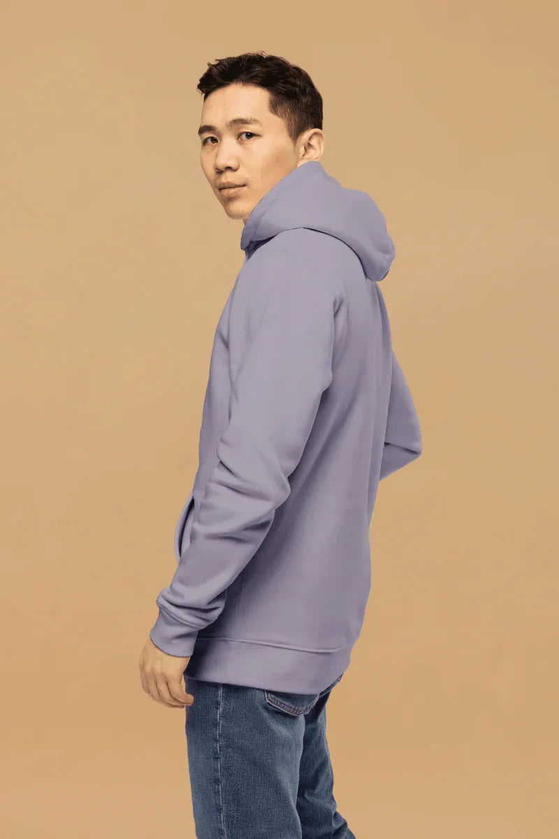 Minimalist Lavender Hoodie - Sustainable 100% Organic Cotton, Double-Layered Hood, Athletic Fit - Allen-Fitness