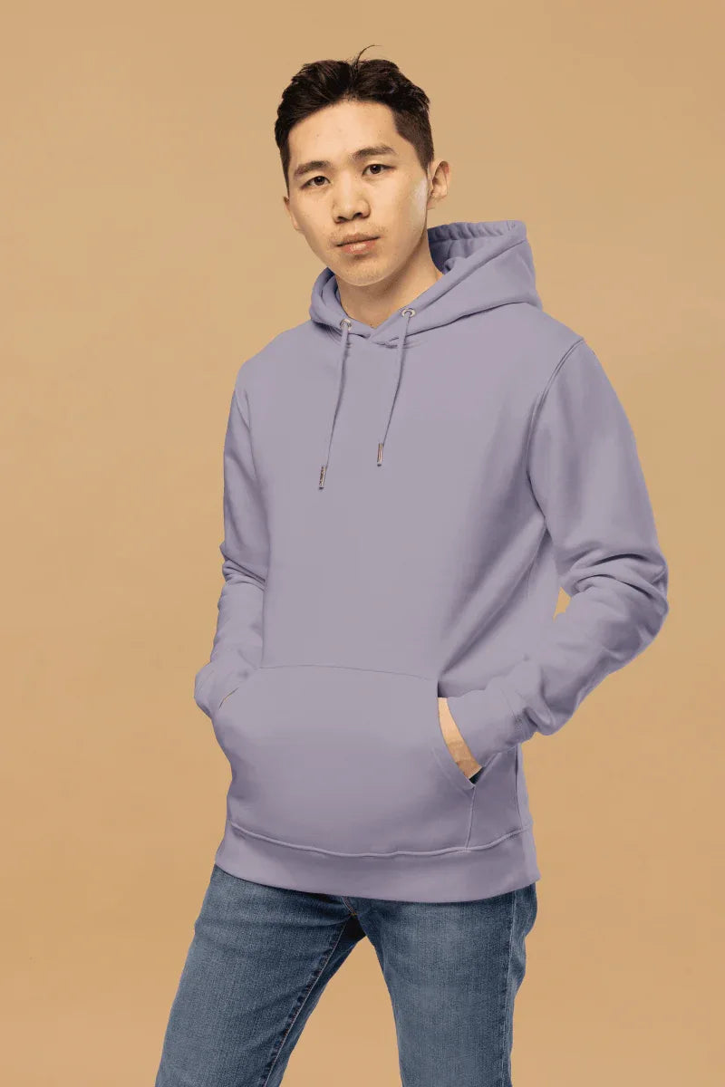 Minimalist Lavender Hoodie - Sustainable 100% Organic Cotton, Double-Layered Hood, Athletic Fit - Allen-Fitness