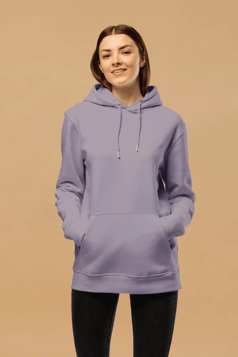 Minimalist Lavender Hoodie - Sustainable 100% Organic Cotton, Double-Layered Hood, Athletic Fit - Allen-Fitness