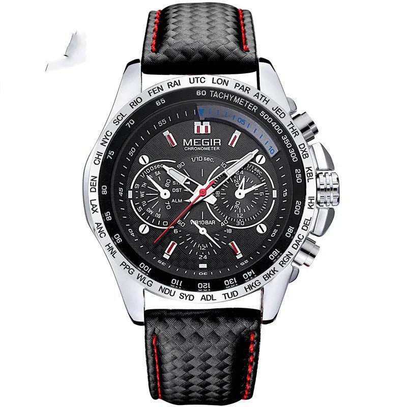 Multifunctional Chronograph Fashion Luminous Steel Case Quartz Watch - Allen-Fitness