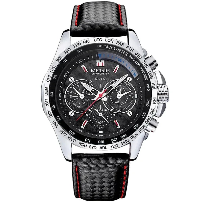 Multifunctional Chronograph Fashion Luminous Steel Case Quartz Watch - Allen-Fitness