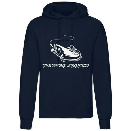 Fishing Legend Hoodie with Comfy Fleece, Lined Hood, Pouch Pocket, and Ribbed Cuffs - Allen-Fitness