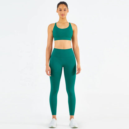 Women Yoga Pants Set with Hollow Adjustable Buckle and Super Soft Fabric.