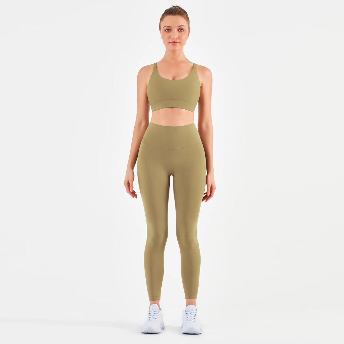 Women Yoga Pants Set with Hollow Adjustable Buckle and Super Soft Fabric.