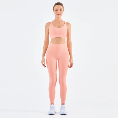 Women Yoga Pants Set with Hollow Adjustable Buckle and Super Soft Fabric.