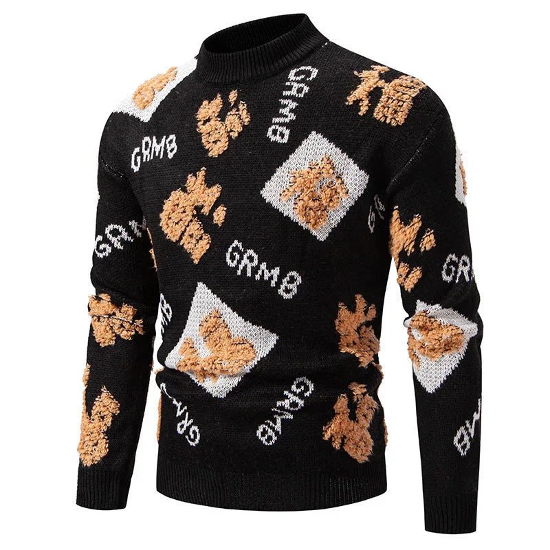 New Knitwear Half Turtleneck Fashion Sweater Men - Stylish, Cozy &amp; Versatile for All Occasions - Allen-Fitness